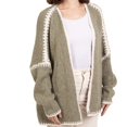 thumbnail image 2 of Pyhlmscde Women's Autumn And Winter Wear V Neck Knitted Cardigan, Knit Cardigan, Chunky Cardigan, Flannel Shirt Women, 2 of 6