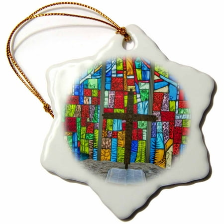 Chapel Ornament - 3dRose USA, Georgia, Ida Cason Callaway Memorial Chapel - US11 RTI0011 - Rob Tilley, Snowflake Ornament, Porcelain, 3-inch