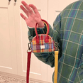 thumbnail image 3 of Fashion American Retro Style Simple Style Retro Plaid Crossbody Bag Retro Shoulder Bag Handbag Small Square Shoulder Bag 25.5 X 14 X 10CM, 3 of 8