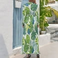 thumbnail image 3 of Tropical Palm Leaf Print Women's Long Dress Long Sleeves Dress Vintage Dresses Party Maxi Dress High Waist Dress, 3 of 4