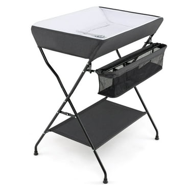 Costway Baby Infant Changing Table Folding Diaper Station Nursery with Storage Black