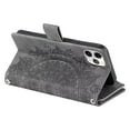 thumbnail image 3 of For iPhone 15 Pro Wallet Case,PU Leather Pressed Sunflowers Leather Zipper Flip Wallet Multi Card Slots Photo Frame Phone Bag Case , Gray, 3 of 9