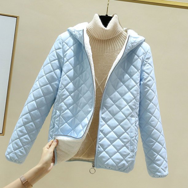 Chaqueta de algodón con capucha engrosada con vellón agregado Chaqueta de algodón adelgazante para mujer Chaqueta de algodón pequeña Abrigo de mujer