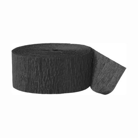 Black Streamer - Crepe Paper Streamers, 81 Ft, Black