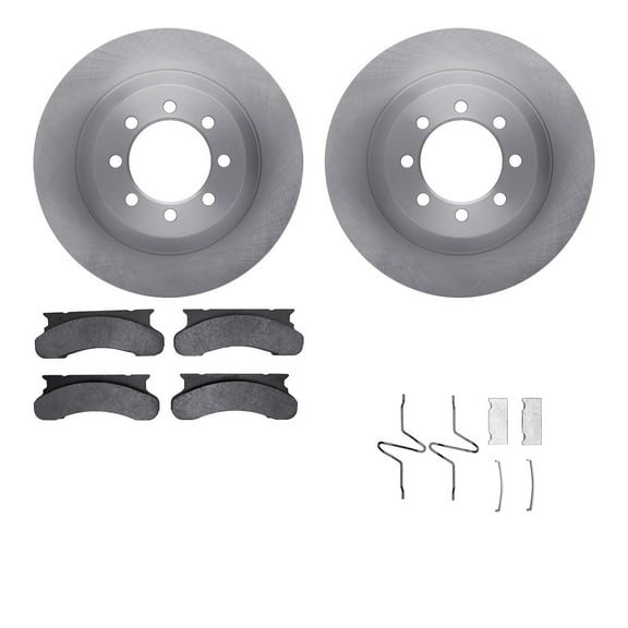 Dynamic Friction Company Front Brake Rotors with Heavy Duty Brake Pads includes Hardware 6212-99248