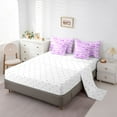thumbnail image 5 of Feelyou Girl Purple Bowknot Twin Bedding Sets 7pcs, Ribbon Cherry Bedding Comforter Set, 5 of 8