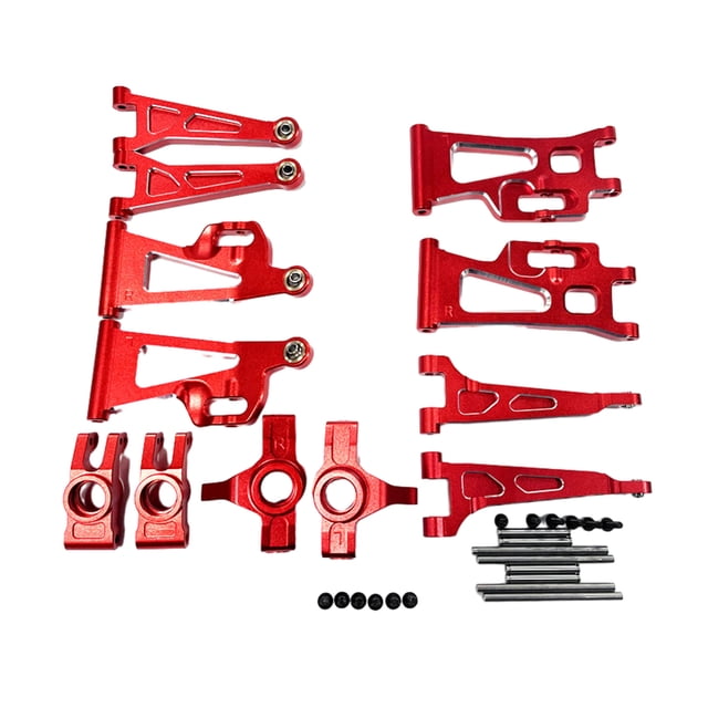 Tholdsy Juego de bloque de dirección con brazo de Metal para 1/14 MJX Hyper 14210 14209, juego de bloque de dirección con brazo de Metal Kits de construcción modelo Rojo