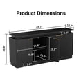 thumbnail image 5 of Modern 4-Door Sideboard Buffet Cabinet with LED Lights, Floating Tabletop, Adjustable Shelves & Storage Console for Living Room, Dining Room, Kitchen, Entryway & TV Stand up to TV, 5 of 9