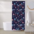 thumbnail image 6 of Shower Curtain, Cute Jellyfish Pattern Waterproof Fabric Plastic Shower Curtain, Drying Fast Bathroom Curtain with 9 Buttonholes, Ruffle Shower Curtain 60x72in, 6 of 8