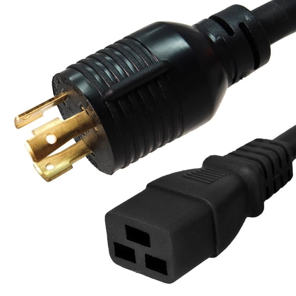 IronBox Electric NEMA L6-30P to C19 Power Cord - 20Amp, 250V, 12/3 SJT - UL Listed Heavy Duty Power Extension Cable for Generator, Data Centers, Outdoor Use, High-Powered Applications & More (25 ft)