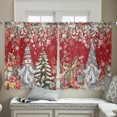 thumbnail image 4 of Sheer Curtains 54 inches Long, Christmas Red Gnome Xmas Tree Gifts Balls Pinecone Light Filtering Sheer Window Curtains Rod Pocket Voile Drapes for Bedroom Living Room, 52"W x 54"L 2 Panels, 4 of 7