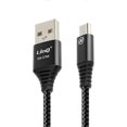 thumbnail image 1 of 12W USB Cable for Micro USB Phone Braided Nylon 1.5m LinQ Black, 1 of 5