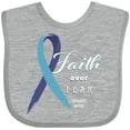 thumbnail image 3 of Inktastic Faith over Fear Hydrocephalus Awareness with Blue Ribbon Boys or Girls Baby Bib, 3 of 4