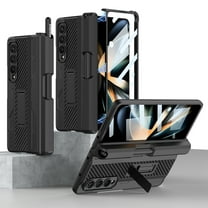 Galaxy Z Fold 4 Case 2022, Allytech Phone Case for Samsung Galaxy Z Fold 4 with S Pen Holder, Kickstand Magnetic Coverage Front Glass All-Inclusive Case for Samsung Z Fold 4, Black