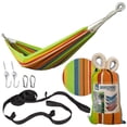 thumbnail image 1 of Bliss Hammocks 40"W Single Hammock with Rope Loops & Tree Straps, 220 lb, Guacamole Stripe, 1 of 15