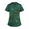 thumbnail image 4 of Stamzod Halloween Costume Scrub for Women Gradient Net Print Slim Fit Shirts&nbsp;Graphic Tees Short Sleeve V Neck Nursing Uniforms, 4 of 5