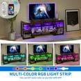 thumbnail image 5 of Uforic LED TV Stand for 70 Inch TV, Rustic Entertainment Center TV Console w/Power Outlets, Brown, 5 of 6