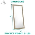 thumbnail image 5 of Rustic Mirror, 65"LX32"W Full length Mirror, Faux Wood Mirror, Farmhouse Mirror, Large Mirror, Floor Mirror for Home, Standing Mirror for Bedroom, Mirrors Wall Mirror by Naomi Home - Natural, 5 of 14