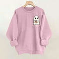 thumbnail image 2 of yardsong Halloween Sweatshirt for Women Spooky Season Funny Casual Long Sleeve Shirts Cute Ghost Crew Neck Pullover Tops Army Green,S, 2 of 7
