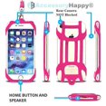thumbnail image 2 of Pink Universal Lanyard & Card Holder, Cell Phone Tether Neck Strap Silicone Smartphone Case Compatible w/ iPhone 5 6 6S 7 8 8 Plus Galaxy S8 S9 Note 8 9 and Most Smartphones, 2 of 5