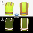 thumbnail image 3 of ProtectX High Visibility Reflective Safety Vest for Men Women Hi Vis Work Construction Vest with Pockets Class 2 Neon Green 3X-Large, 3 of 7