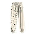thumbnail image 6 of felwors Women's Elastic Waist Halloween Sweatpants Relaxed Fit Tapered Joggers Pocket Lounge Wear 2025 Beige, S, 6 of 7