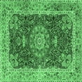 thumbnail image 1 of Ahgly Company Indoor Square Medallion Emerald Green Traditional Area Rugs, 7' Square, 1 of 4
