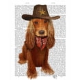 thumbnail image 2 of Fab Funky 12x14 White Modern Wood Framed Museum Art Print Titled - Cocker Spaniel Cowboy, 2 of 4
