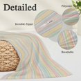 thumbnail image 3 of Colorful Striped Throw Pillow Covers, Modern Farmhouse Vertical Stripes Burlap Soft Breathable Pillow Cases with Invisible Zipper for Sleeping, Small Pillowcases for Couch Bed Sofa Chair 16x24 Inches, 3 of 9