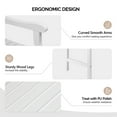 thumbnail image 3 of Zimtown 47" Patio Wood Bench,Garden Bench with Decorative Back Bench for Lawn,Yard,Park ,White, 3 of 6