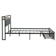 thumbnail image 6 of Miekor Queen Size Metal Platform Bed Frame with upholstery storage function Headboard and USB LINER and Footboard with drawers , No Box Spring Needed, Large Under Bed Storage, Easy Assemble W5U402, 6 of 9