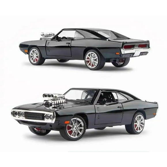 Variya Enterprise® 1/24 Big Fast And Furious 7 Toy Car Metal Pull Back Diecast Car With Openable Door And Sound Light, Gifts Toys For Kids【 Black 】