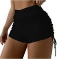 thumbnail image 1 of B91xZ Bas de Bikini String pour Femmes Contrôle du Ventre Bas de Maillots de Bain Aguichant pour Femmes, Noir P, 1 of 5