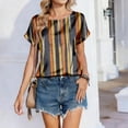 thumbnail image 3 of Short Sleeve Crew Neck T Shirt for Women Casual Loose Fit Butterfly Print Soft Lightweight Top Blouse for Daily Wear Light Brown XL, 3 of 6