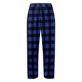 thumbnail image 4 of SGMVNU Pajama Pants for Women Plaid Cozy Loungewear Plaid Winter Warm Pj Bottoms Fuzzy Sleepwear Comfy Homewear(Blue, L), 4 of 5