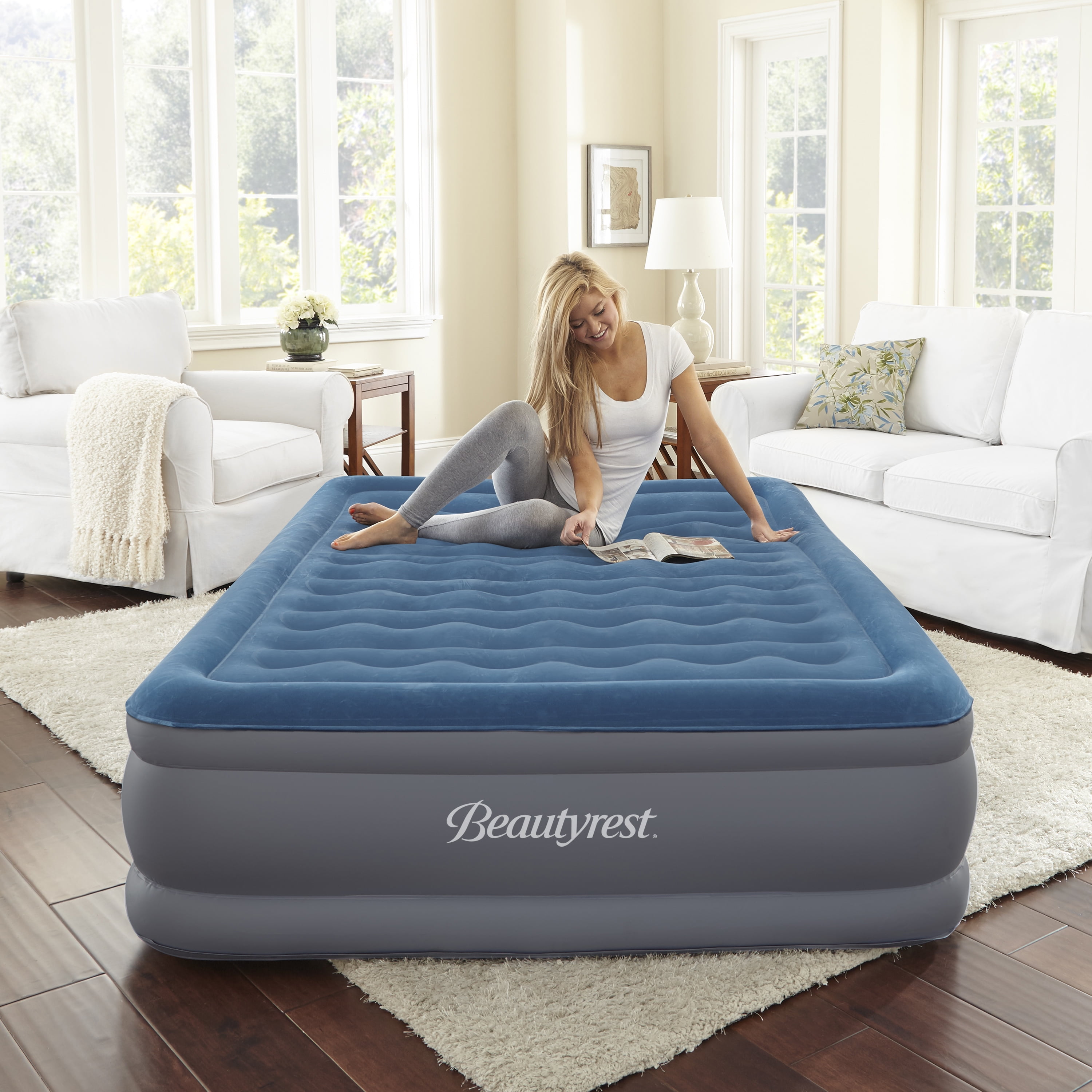 Beautyrest Sensa-Rest Air Bed Mattress with Built-in Pump and Edge Support, Beautyrest Walmart Blow Up Beds Twin Beautyrest Sensa-Rest Air