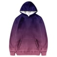 thumbnail image 1 of PMVFHDE Chandail en Molleton pour Fille Tendance Automne et Hiver Couleur Dégradée Col Rond Manches Longues Poche Sport Décontracté Sweat à Capuche pour Fille, 13-14 Ans, 1 of 4