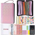 thumbnail image 1 of Bolsa de almacenamiento con cremallera sobre presupuestario de gran capacidad sobre moda multifuncional Pu cremallera bolso con cremallera portátil billetera presupuestaria en efectivo, 1 of 5