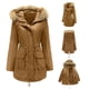 thumbnail image 3 of Chaqueta de algodón con forro de lana, chaqueta cálida de invierno con cuello de lana y capucha, chaqueta grande de algodón para mujer, 3 of 5