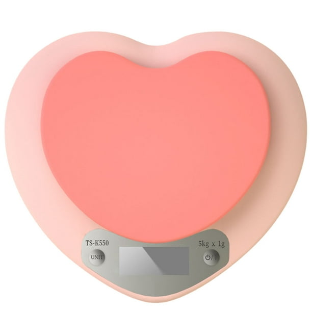 Báscu de Cocina Digital / / Báscu Electrónica Pequeña Multifuncional de Plástico para Alimentos en Corazón para Cocina Domést Model batería Sunnimix Escala electrónica