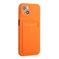 thumbnail image 5 of Allytech Case Compatible with iPhone 15, [Card Holder] [Soft TPU] [Ultra Slim & Lightweight] Shockproof Anti-Fingerprint Case for iPhone 15 - Orange, 5 of 7