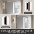 thumbnail image 6 of ANGELES HOME 40" x 32" Aluminum Copper-Free Mirror Medicine Cabinet with Reversible Door, Recessed or Surface Mount, 6 Adjustable Glass Shelves, 6 of 14