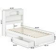 thumbnail image 5 of Hadley Twin XL Wood Platform Bed with Panel Footboard & Storage Drawers in White, 5 of 5