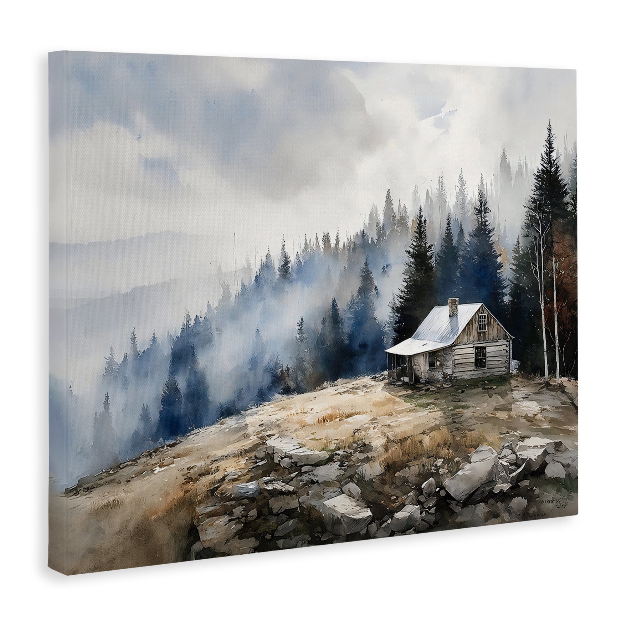 Stupell Industries Misty Cabin on Ridge Canvas Wall Art, design by Franklyn Gregory