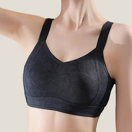 LLYWEY Womens Sports Bras Padded Clearance Wireless Bras Women No Padding Ladies Push-Up Bra Style-1104 Women s Plus Multiway Bra Feature Adult Female Sport Sports Bras Black 40B