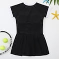 thumbnail image 5 of Girls Short Sleeve One Piece Swimsuit Color Block Zipper Front Rash Guard Sun Protection Athletic Bathing Suit Kids Black, 5 of 9