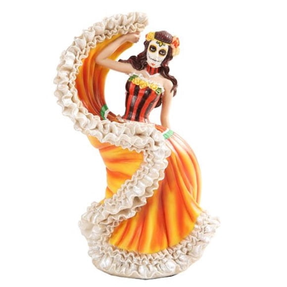 Pacific Trading Figurine Danseuse Jour des Morts Orange Décoration Maison