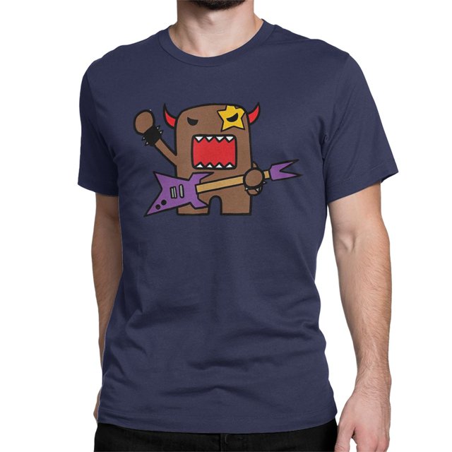 Camisetas de algodón con diseño de muñeca rockera kawaii para hombre y mujer, camisetas de moda con cuello redondo, camisetas Domo Kun de manga corta con estampado gráfico.