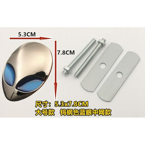 Emblema Universal De La Rejilla Delantera 3D Metal Halloween alien logo UFO Insignia Para TOYOTA HONDA Coche Decoración