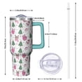 thumbnail image 2 of Pink Christmas Santa and Tree Pattern Tumbler with Handle and Lid,40oz Double Wall Vacuum Insulated Tumbler,Cups Gift for Women and Men, 2 of 7